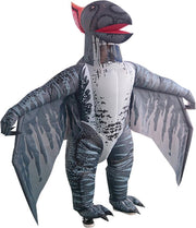 Opblaasbaar vliegende dino kostuum VOLWASSEN grijs vleugels - one size - dino pak Pterosaurus Jurassic World™ dinopak