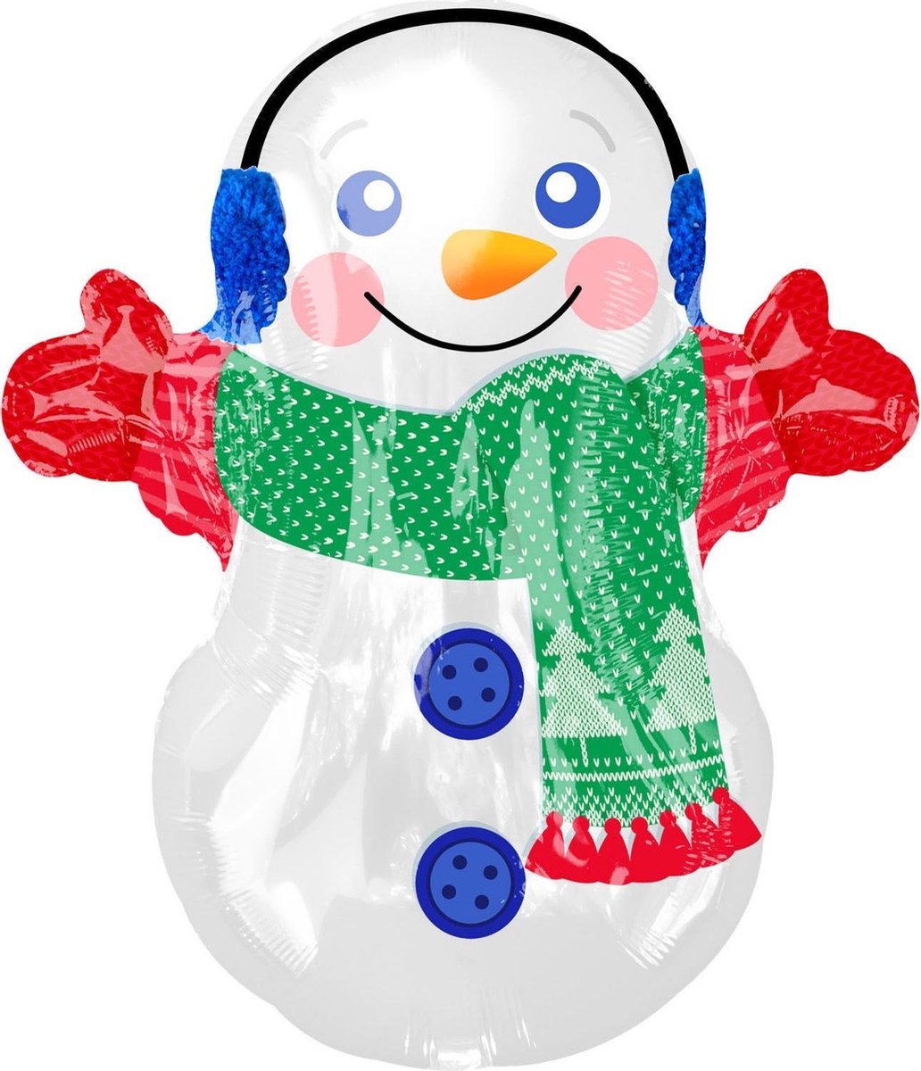 Anagram Folieballon Adorable Snowman 45 X 53 Cm Wit