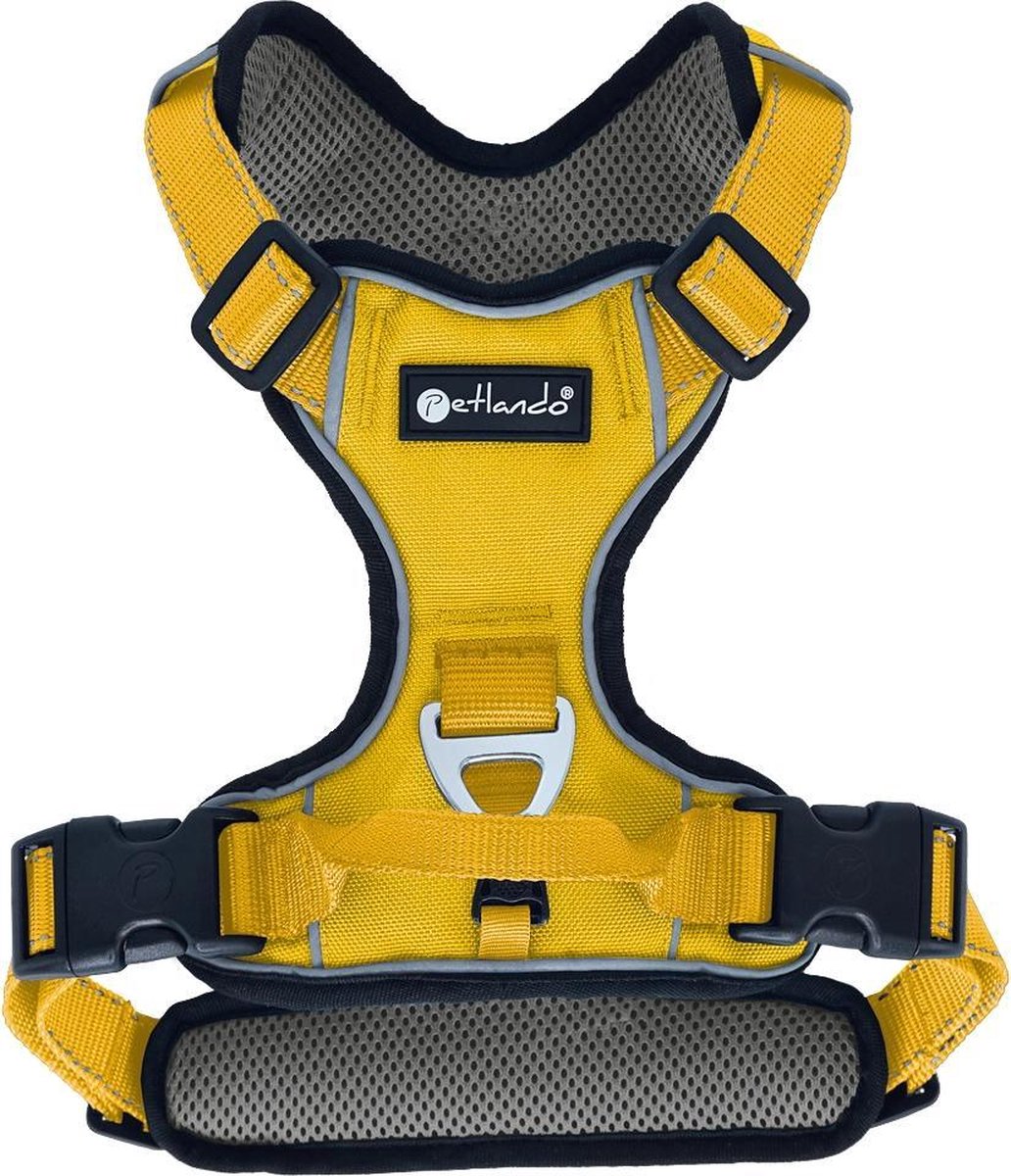 Hondentuig Outdoor Geel - maat XL 82 – 106 cm.