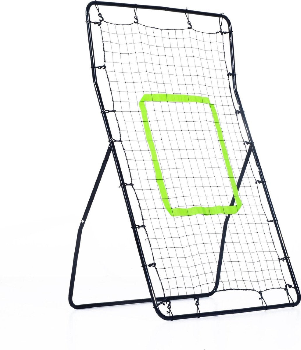 HOMdotCOM Rebounder voetbalnet staal zwart 75 x 126cm