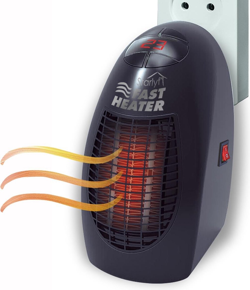 Starlyf Fast Heater Ventilatorkachel Mini Heater - Straalkachel - Zwart