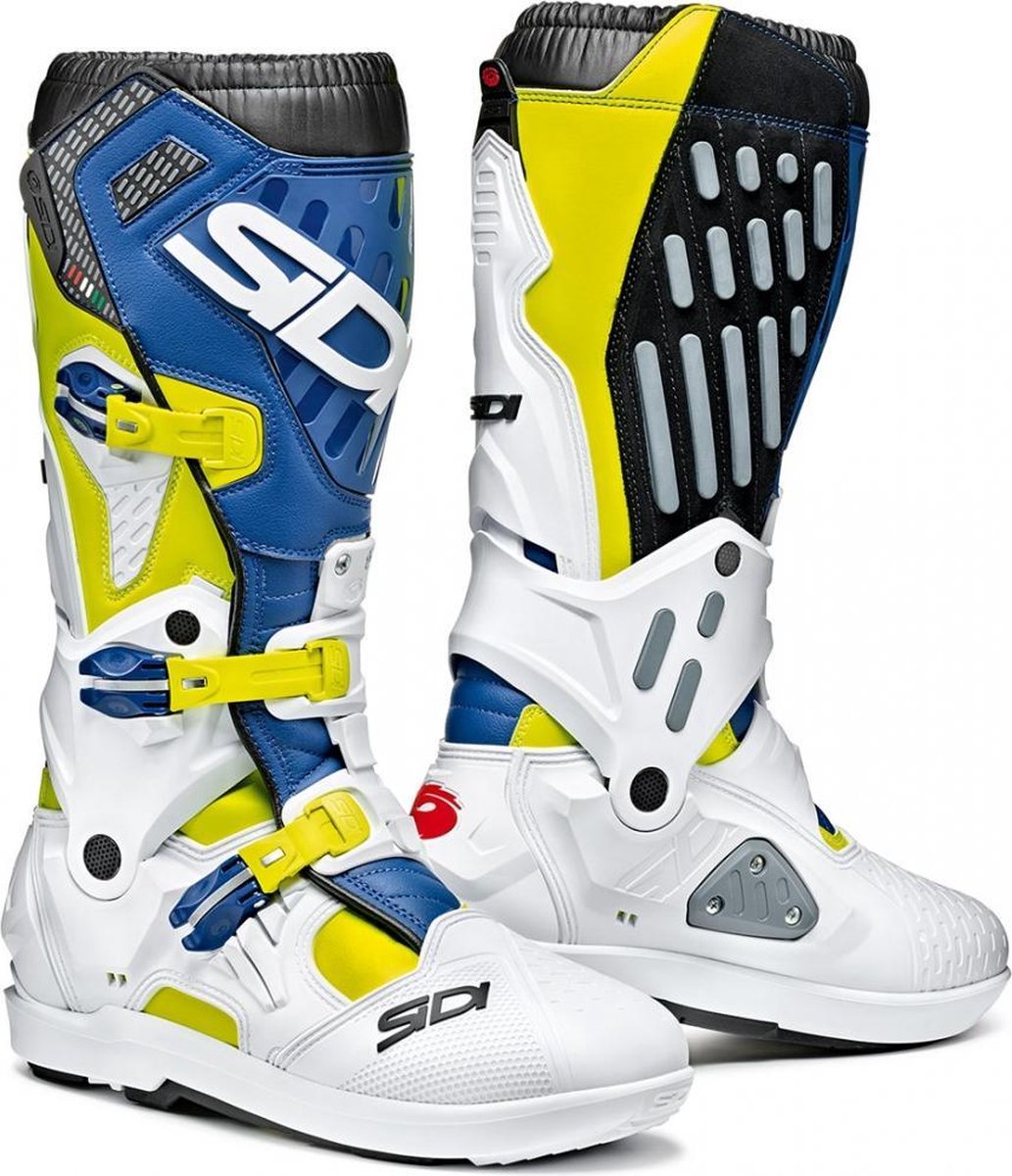 Sidi Atojo SRS Yellow Fluo White Blue Motorcycle Boots 42