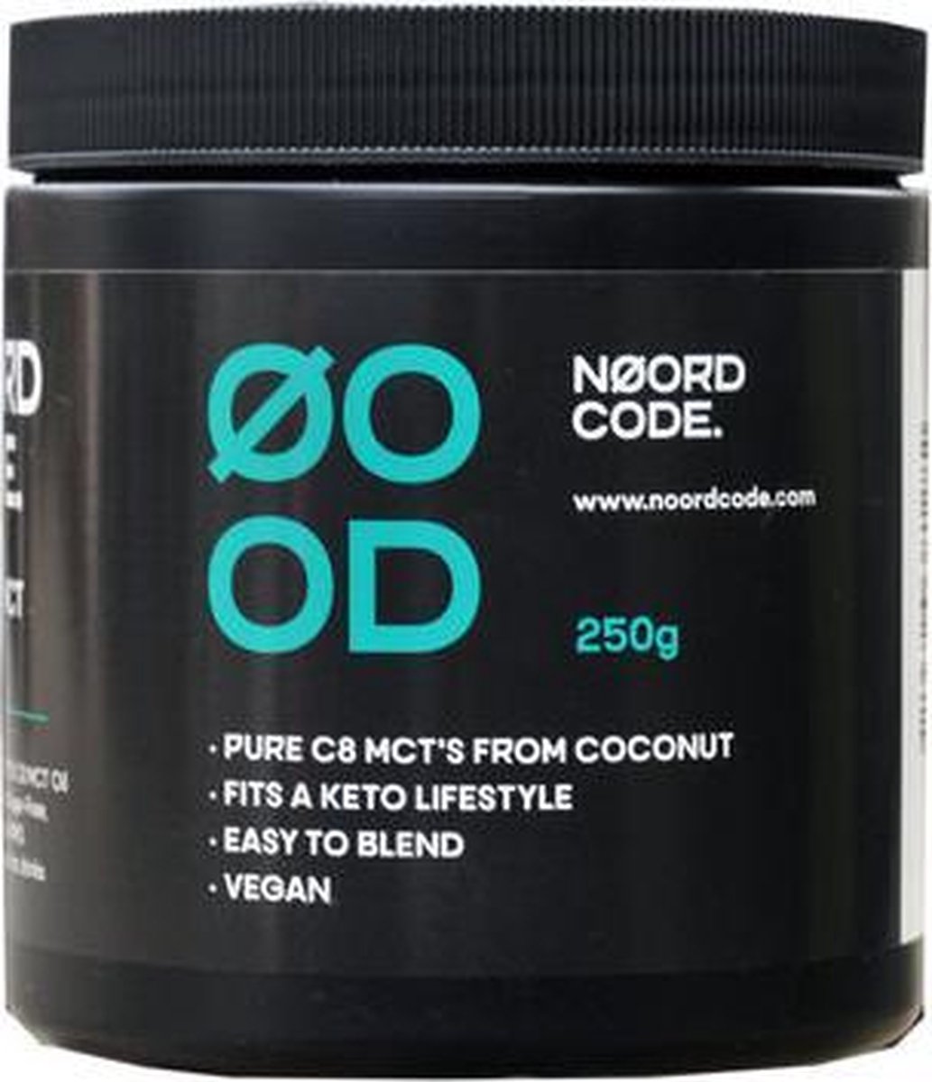 NoordCode Pure C8 MCT Poeder - 100% C8 Kokos MCTs met acaciavezels - Lost goed op in dranken en geschikt om mee te bakken