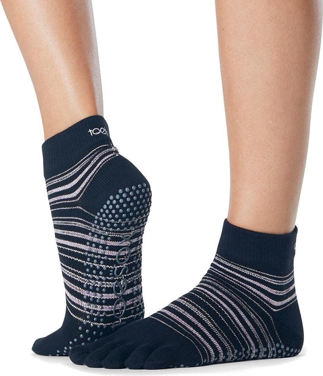 Toesox Ankle Grip Socks teensokken - Roze - 39-42