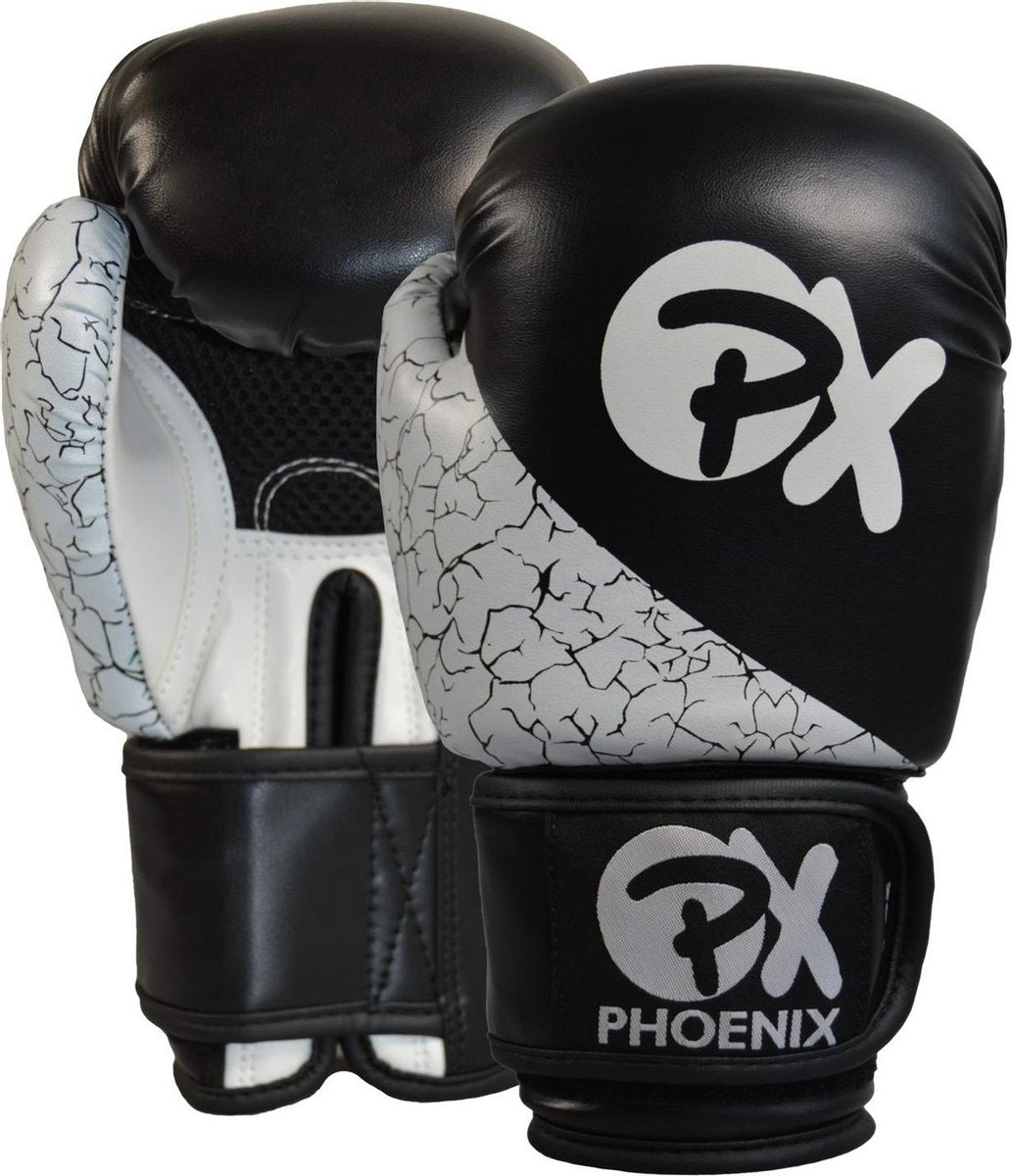 Phoenix bokshandschoenen zwart wit 8oz