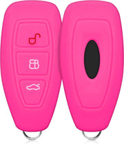 kwmobile autosleutelhoes voor Ford 3-knops autosleutel Keyless Go - Siliconen beschermhoes in roze