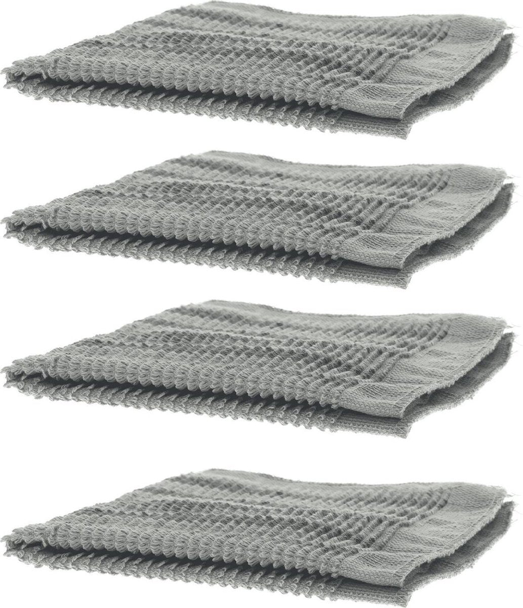 4x Eco badstof vaatdoeken/dweiltjes 20 x 30 cm - Greenminds - Katoenen keukendoekjes/schoonmaakdoekjes - Milieubewuste huishoud producten