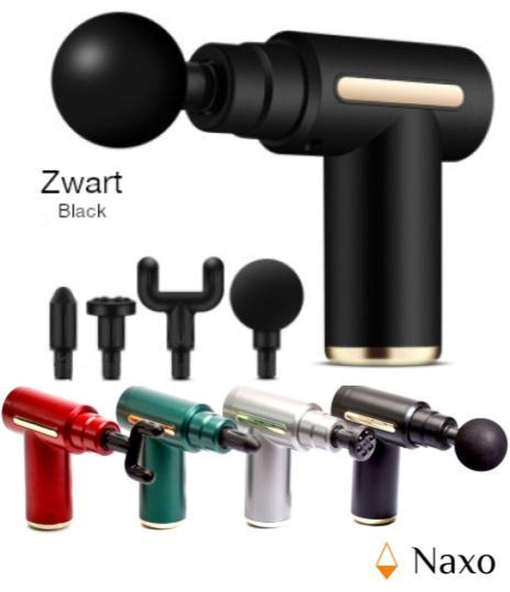 Naxo - Massage Gun - Zwart - Incl. draagbare case en oefenprogramma