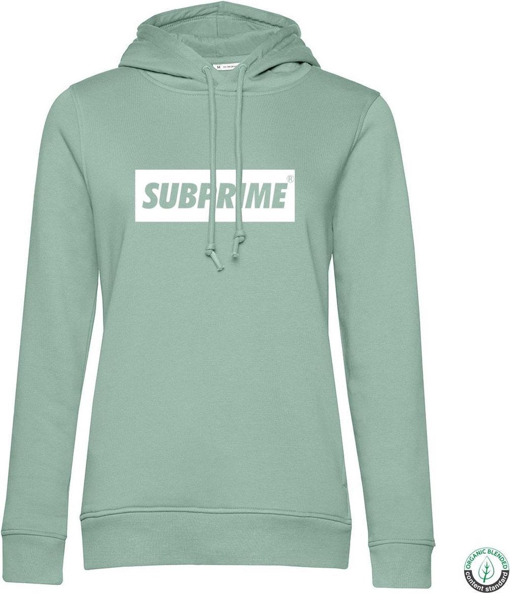 Subprime - Dames Hoodies Hoodie Block Mint - Groen - Maat XL