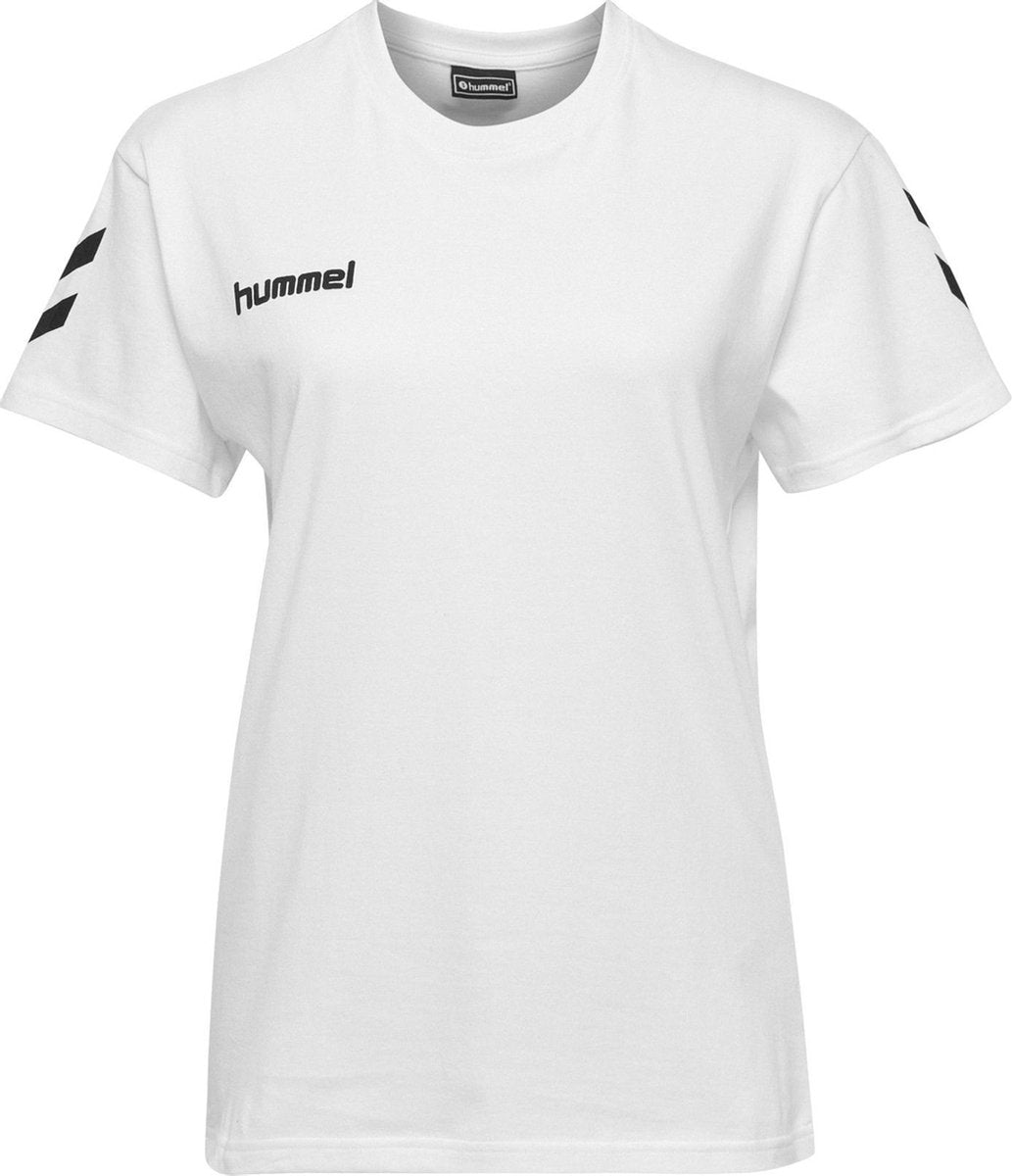 Hummel Go Cotton Sportshirt - Maat S  - Vrouwen - wit/zwart
