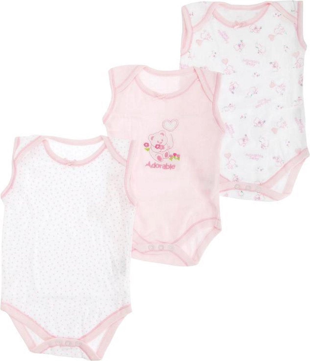 NURSERY | 3 Rompers | Mouwloos | 0-3 mnd