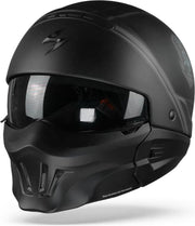 Scorpion EXO-Combat Evo Unborn Matt Black Silver Jet Jethelm - Motorhelm - Maat S