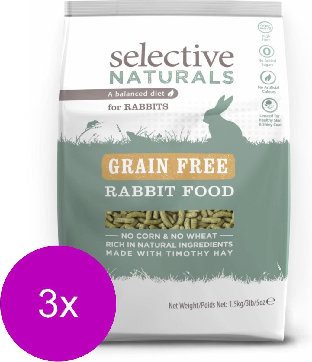 Supreme Science Selective Rabbit Graanvrij - Konijnenvoer - 3 x 1.5 kg