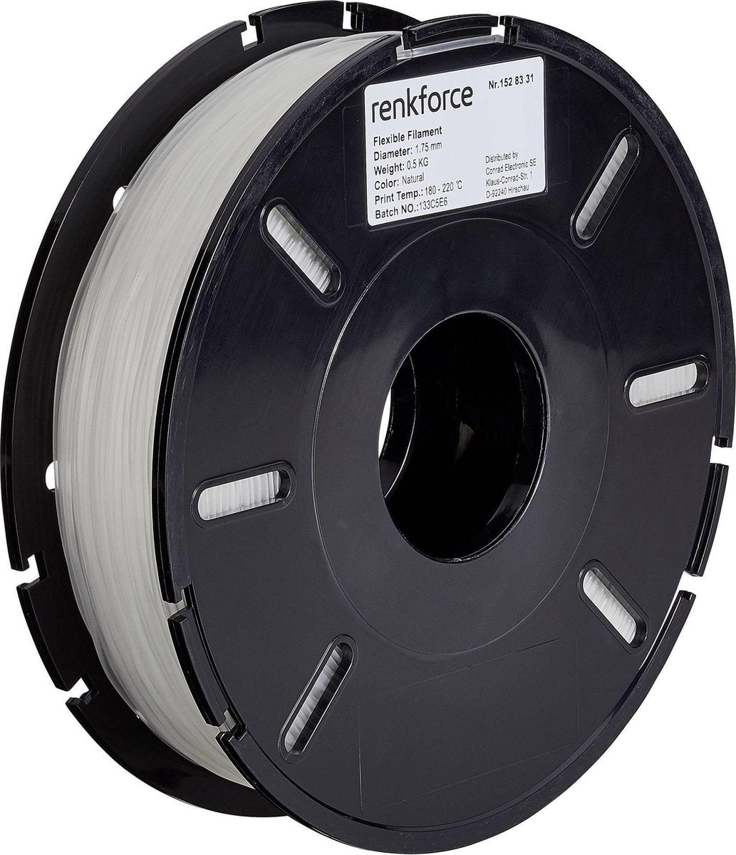 Filament Renkforce Flexibel filament 1.75 mm Transparant 500 g