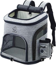 Rexa®  Hondentas (L) Zwart/Grijs Reis tas rugzak voor honden en katten | huisdier kat vervoer | kattentas hondendraagtas transport meenemen vakantie | hondendrager reistas | carrier