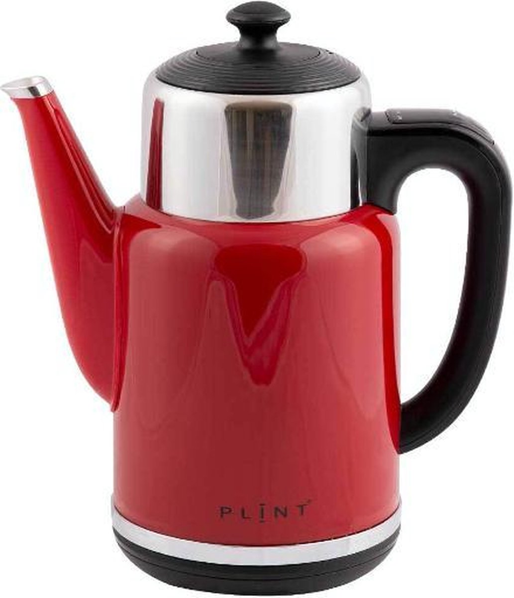 P L I N T | Rood |  Nieuwste model retro waterkoker met variabele temperatuurinstelling en geïntegreerde warmhoudkan | *** Nu met drie jaar garantie!