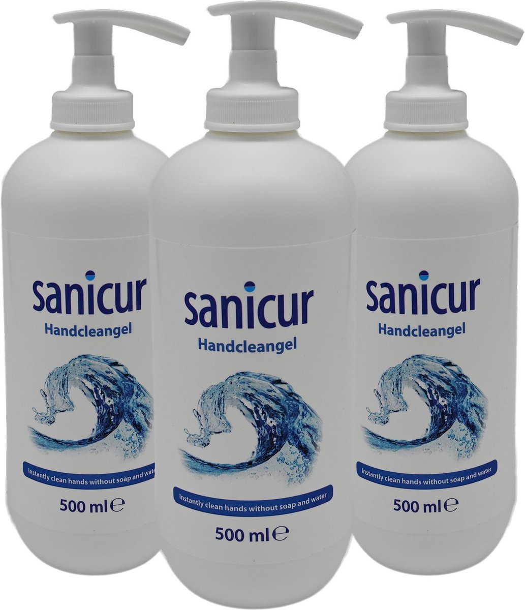 3 x Sanicur Handgel 500ml - alcohol gel - antibacterieel