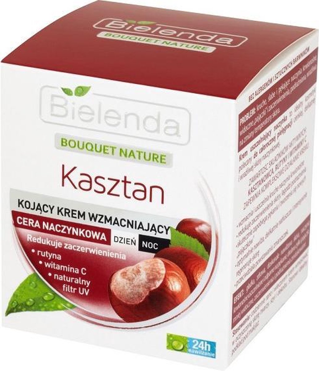 Bielenda - Bouquet Nature Soothing Strengthening Cream For Capillary Complexion Day/Night Chestnut 50Ml