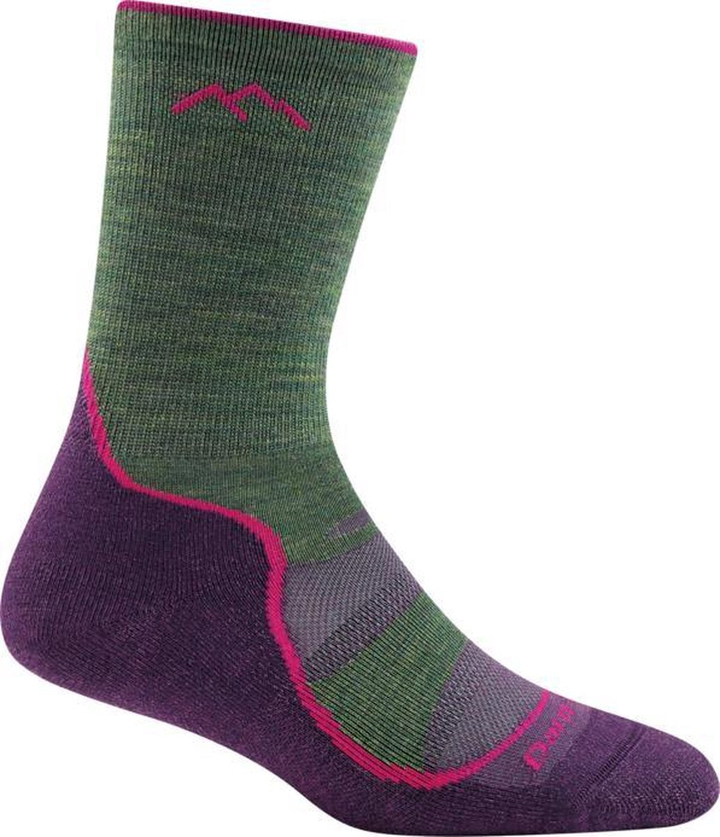 Darn Tough Light Hiker Micro Crew Light Cushion Wandelsokken Dames Groen-Paars