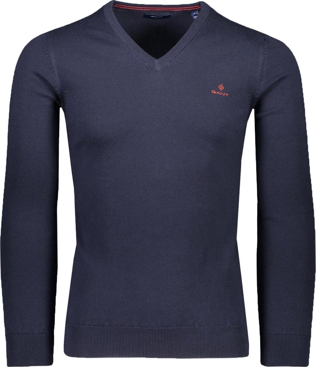 Gant Trui Blauw Normaal - Maat M - Heren - Lente/Zomer Collectie - Katoen;Polyester