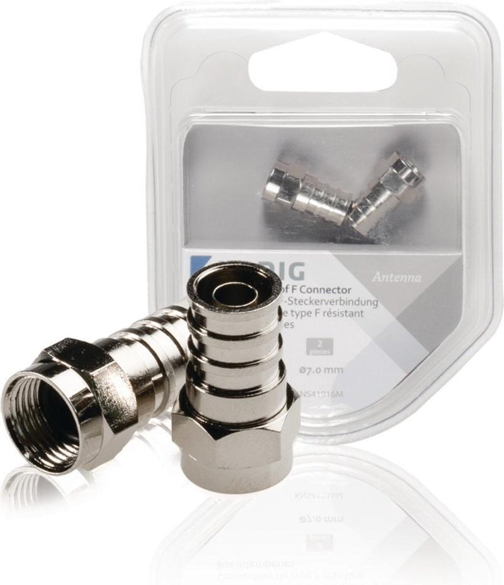F-Connector Weatherproof 7.0 mm Male Metal Silver