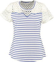 Aaiko stretch shirt met blauwe strepen - Maat L