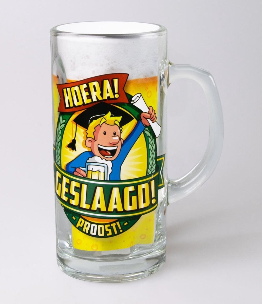 Bierpul - Geslaagd - In cadeauverpakking met gekleurd lint
