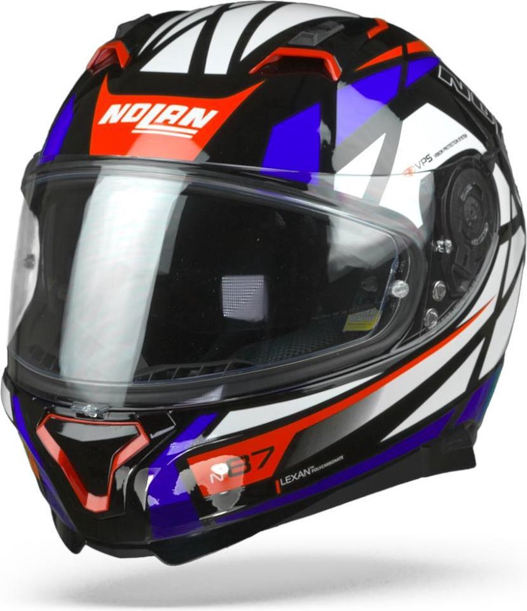 Nolan N87 Originality 064 Zwart Rood Blauw Integraalhelm - Motorhelm - Maat XXL