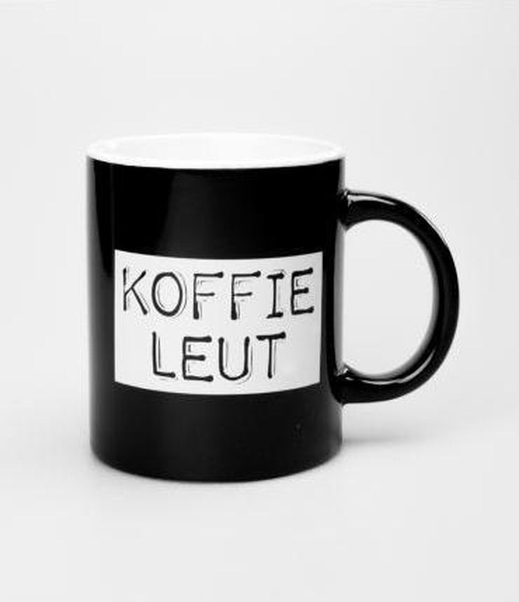 Zwart Wit Mok - Koffieleut - Gevuld met luxe cocktailmix - In cadeauverpakking met krullint