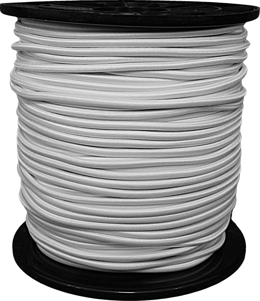 100 mtr - Elastiekkoord - koord - wit 12 mm - haspel
