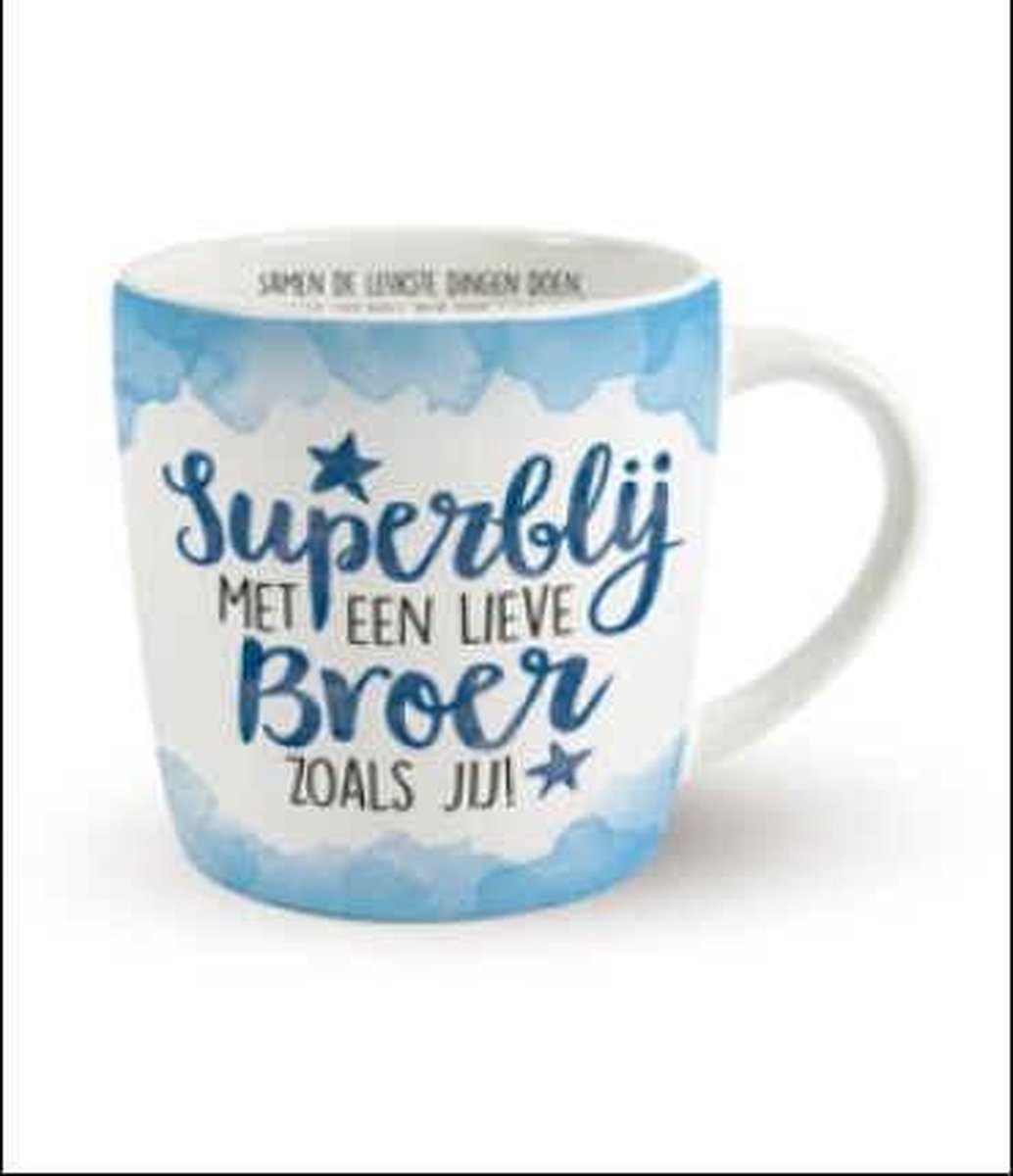 Enjoy Mok - Superblij met een lieve Broer zoals jij - In cadeauverpakking met gekleurd lint - GRATIS: zijden lint met de tekst: "Speciaal voor jou"