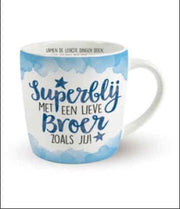 Enjoy Mok - Superblij met een lieve Broer zoals jij - In cadeauverpakking met gekleurd lint - GRATIS: zijden lint met de tekst: "Speciaal voor jou"