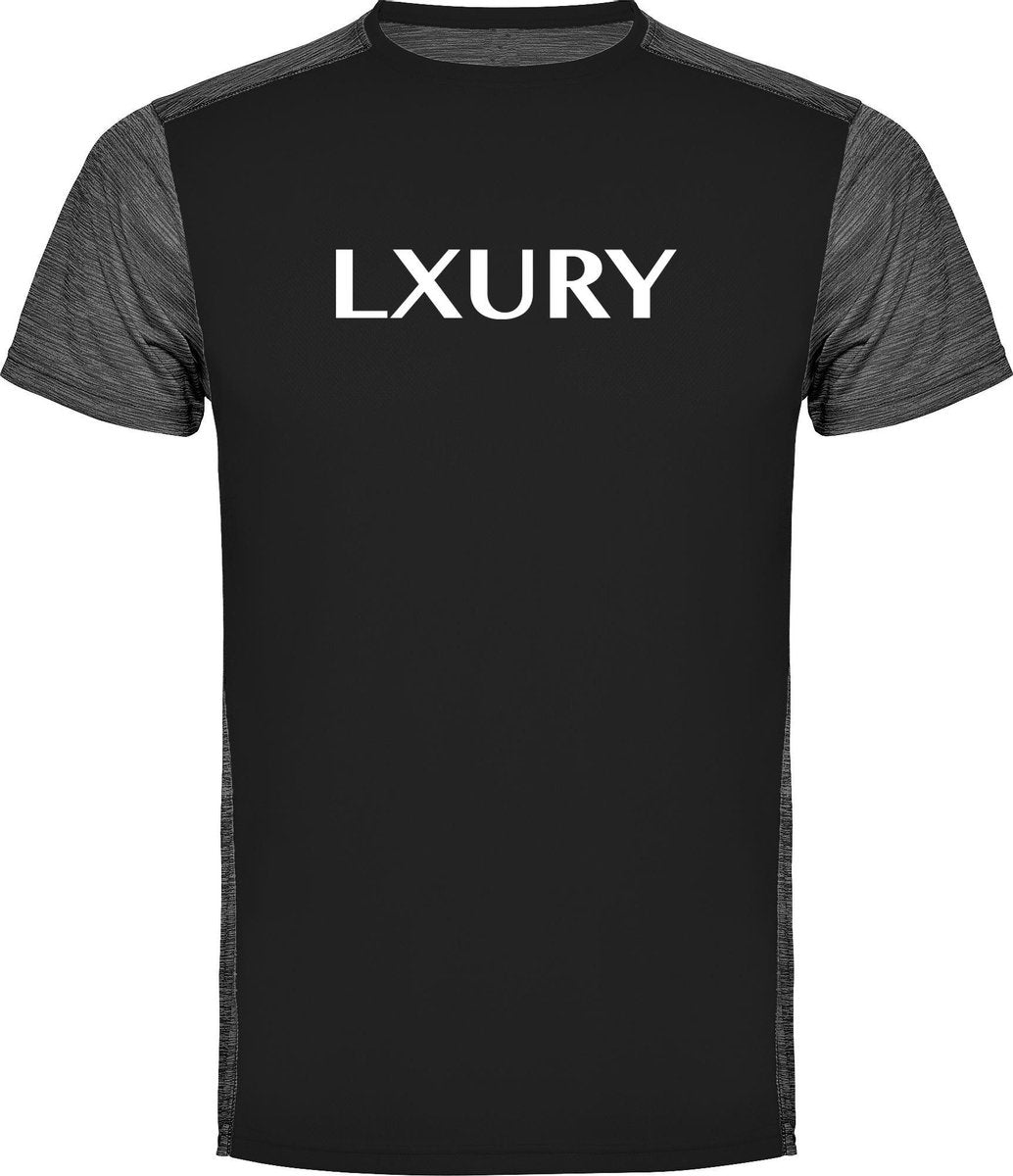 LXURY Sport T-Shirt Zwart Maat 2XL - Heren - Fitness kleding - Sportshirt - Fitness T-Shirt