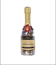Champagnefles - Opkikkertje - Gevuld met dropmix - In cadeauverpakking met gekleurd lint