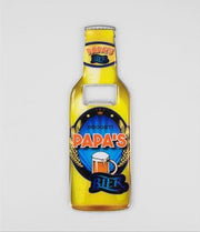 Bieropener - Magnetisch - Papa's bier - In cadeauverpakking met gekleurd lint