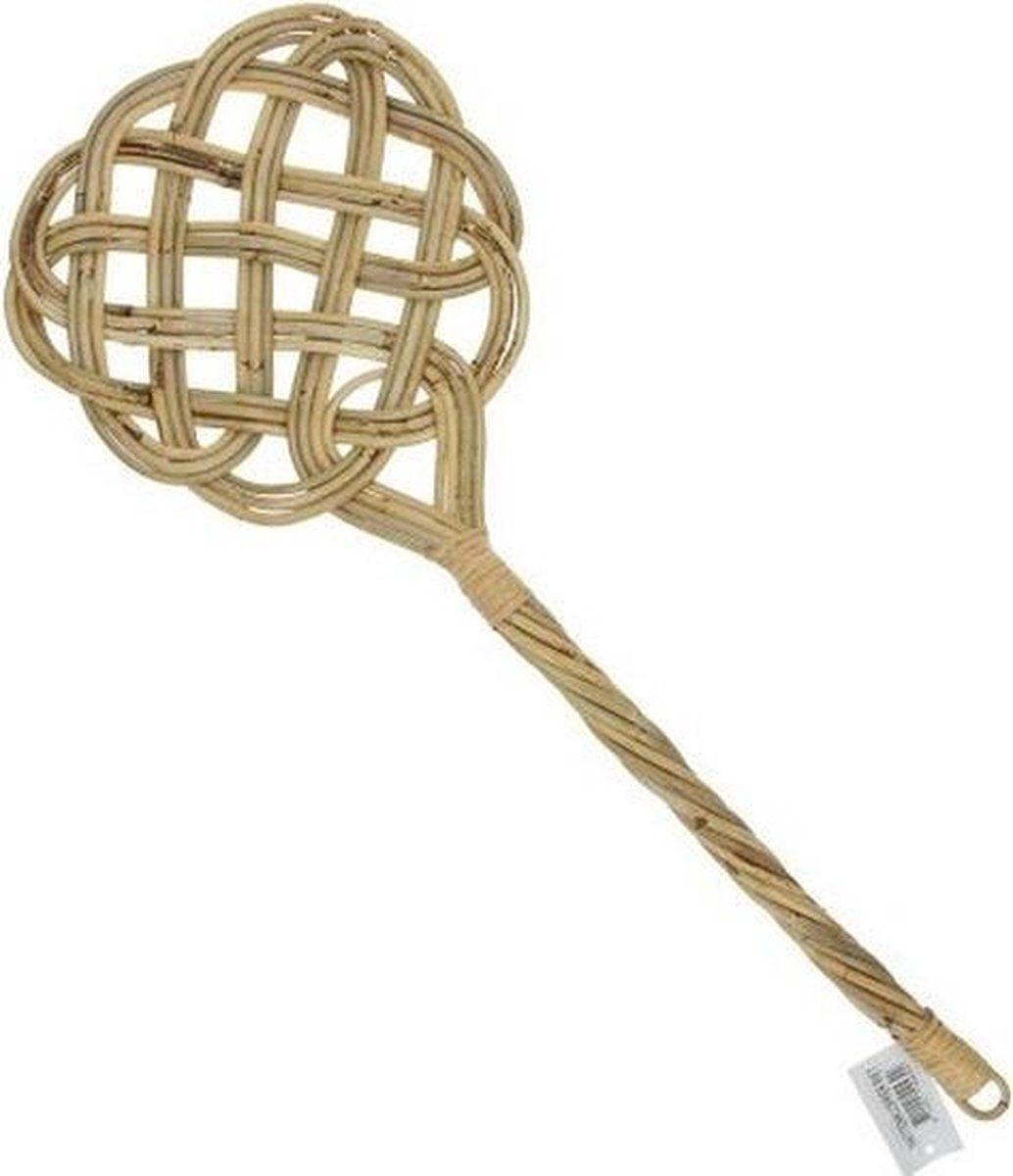 Mattenklopper van hout / rotan 73 cm - Schoonmaakartikelen