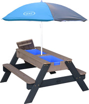 AXI Nick Zand & Water Picknicktafel Antraciet/grijs - Verstelbare Parasol – FSC Hout