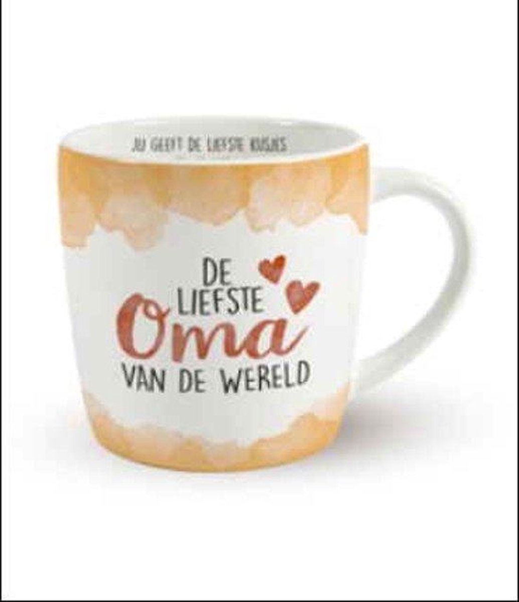 Enjoy Mok - Liefste Oma - Gevuld met dropmix - In cadeauverpakking met gekleurd lint - GRATIS: zijden lint met de tekst: "Speciaal voor jou"