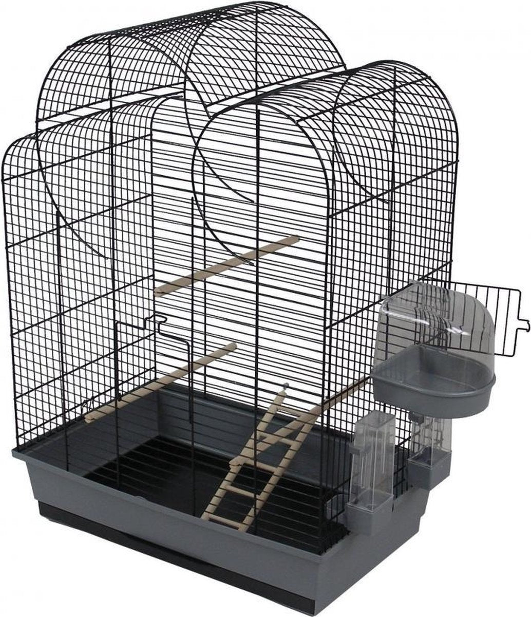 Duvo+ Vogelkooi Eliza - Grijs/Zwart - 54 x 34 x 75cm