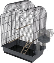 Duvo+ Vogelkooi Eliza - Grijs/Zwart - 54 x 34 x 75cm