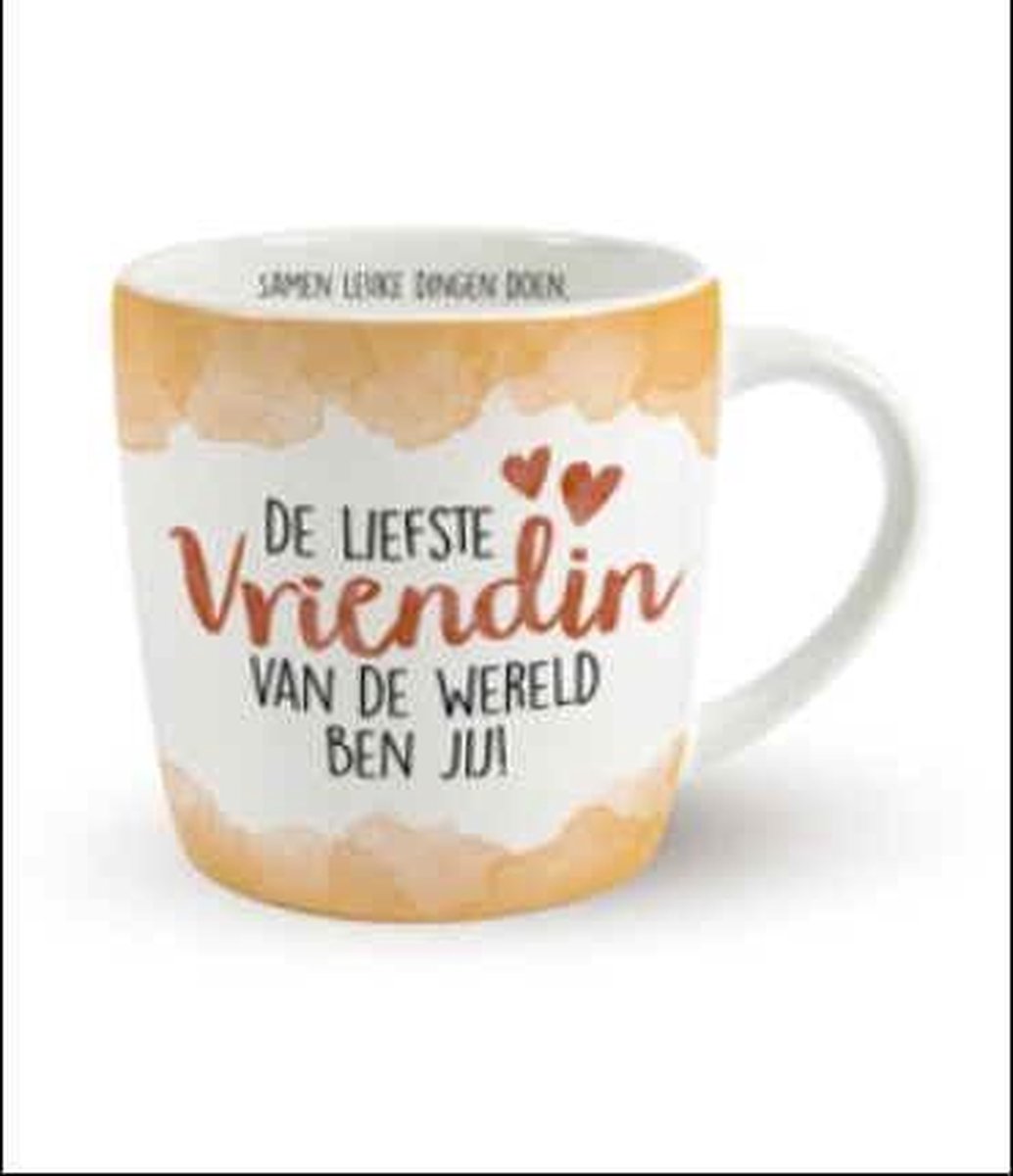 Enjoy Mok - De liefste vriendin van de wereld ben jij -Gevuld met een snoepmix - In cadeauverpakking met gekleurd lint