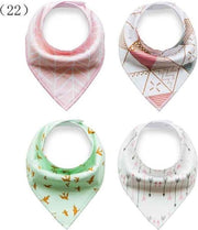 JillyBee - Slab - Slabbetje - Slabber - Bandana - 4pack - Vogels - Pijl - Vogel - Pijlen - Roze - Groen - Wit