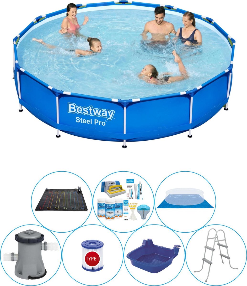 Zwembad Deal - 8-delig - Bestway Steel Pro Rond 366x76 cm