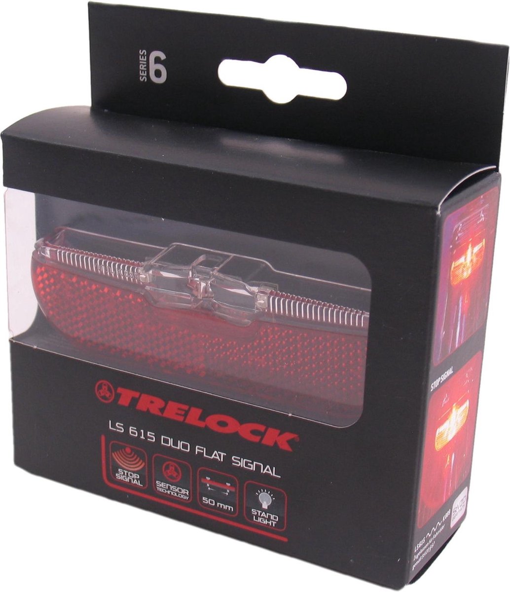 Trelock LS 615 Duo Flat Signal achterlicht zwart 50mm