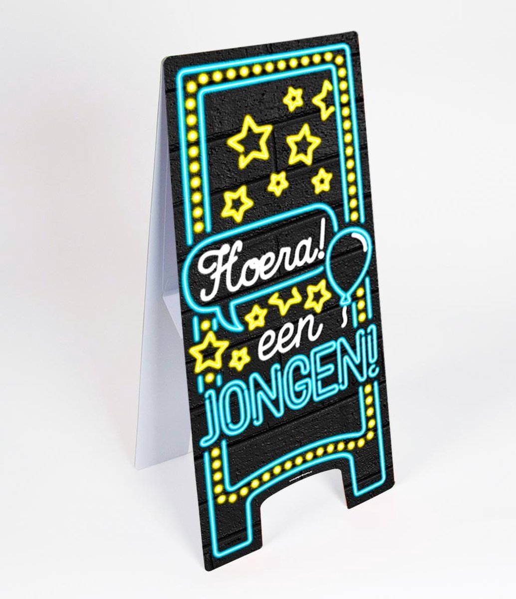 Waarschuwingsbord - Hoera een jongen - Hoogte 56 Cm