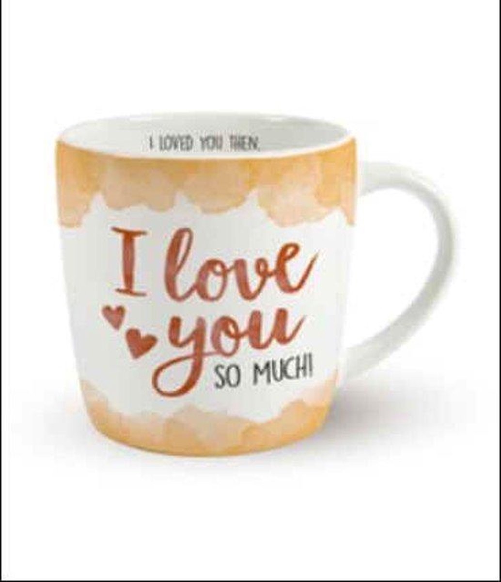Enjoy Mok - -I love you so much - Gevuld met snoepmix - In cadeauverpakking met gekleurd lint