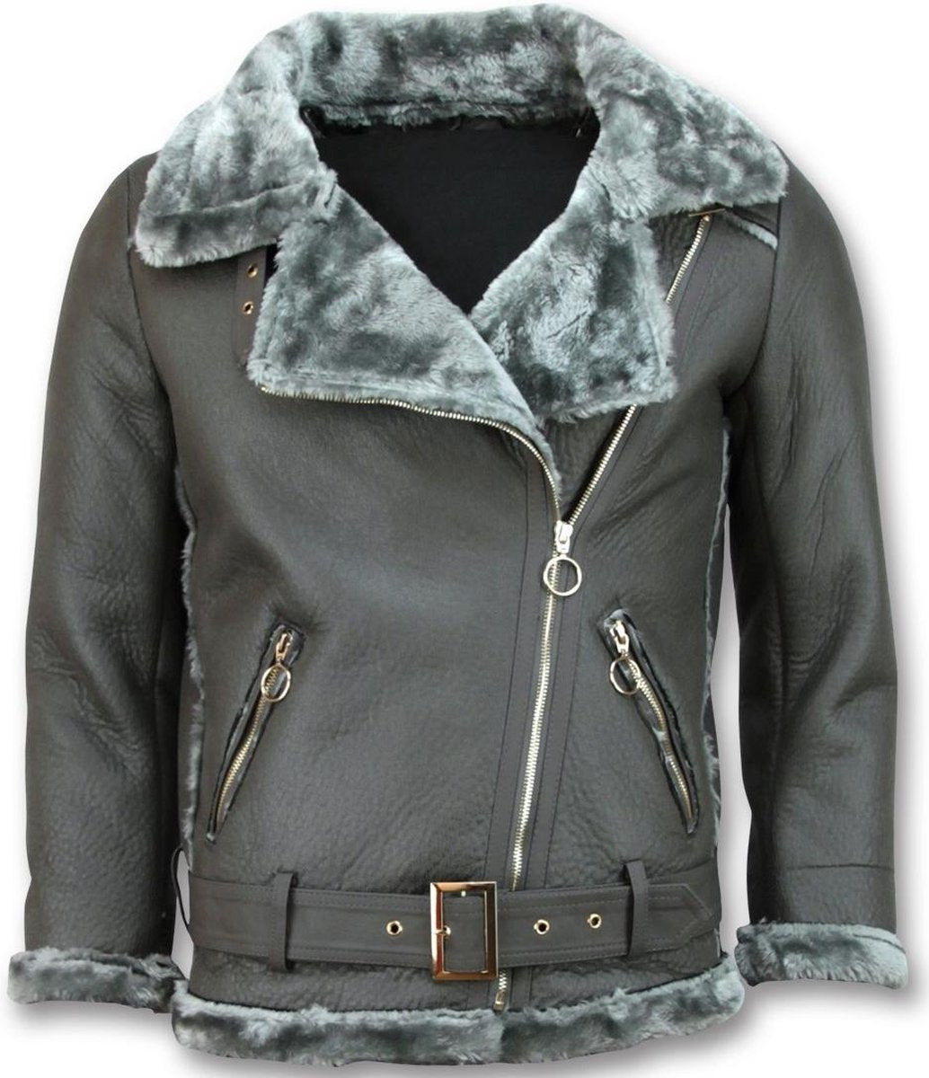 Z DESIGN Imitatie Lammy Coat Dames – Grijs