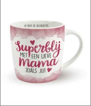 Enjoy Mok - Superblij met een lieve Mama zoals jij - In cadeauverpakking met gekleurd lint - GRATIS: zijden lint met de tekst: "Speciaal voor jou"