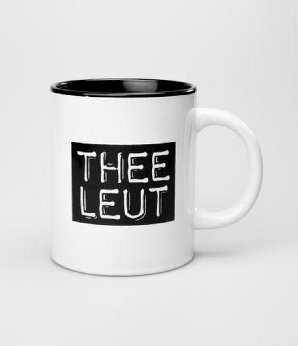 Zwart Wit Mok - Theeleut  - Gevuld met luxe cocktailmix - In cadeauverpakking met krullint