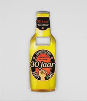Bieropener - Magnetisch - 30 jaar - In cadeauverpakking met gekleurd lint